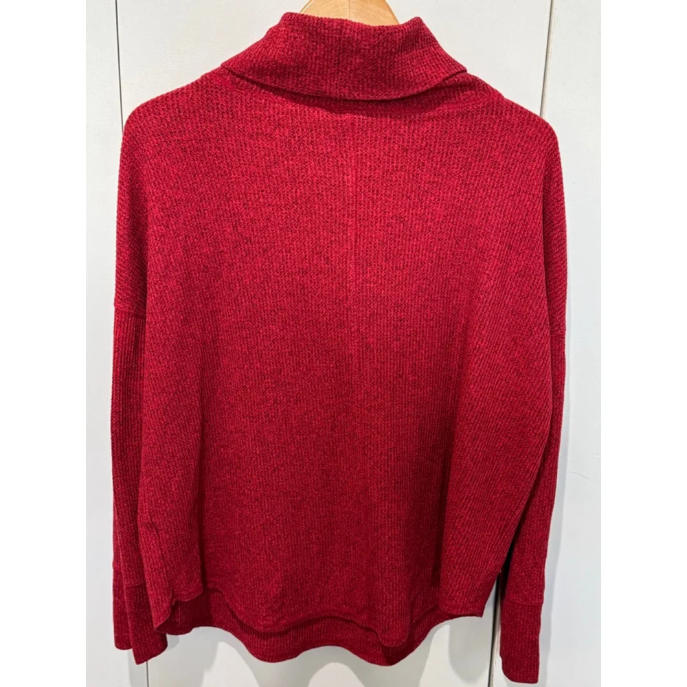 Women's Time and Tru Red Cowl Neck Sweater L (12-14) relaxed fit